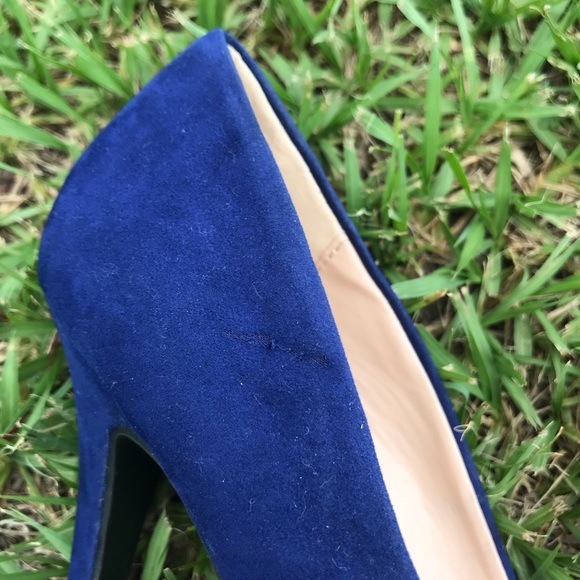Royal Blue Suede Heels - Picture 7 of 8